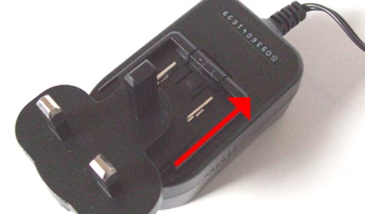 If you've received a 2-part power supply (as shown below), clip the pins onto the adapter.