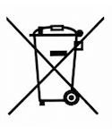 Crossed out wheeled bin symbol