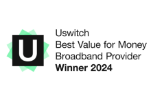 Uswitch Best Value for Money Broadband Provider Winner 2024