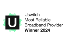 Uswitch Most Reliable Broadband Provider Winner 2024