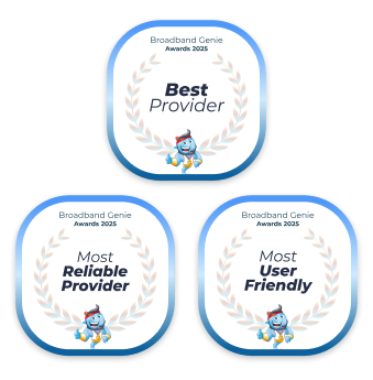 Broadband Genie Awards 2025 - Best Provider, Most Realiable Provider, Most User Friendly
